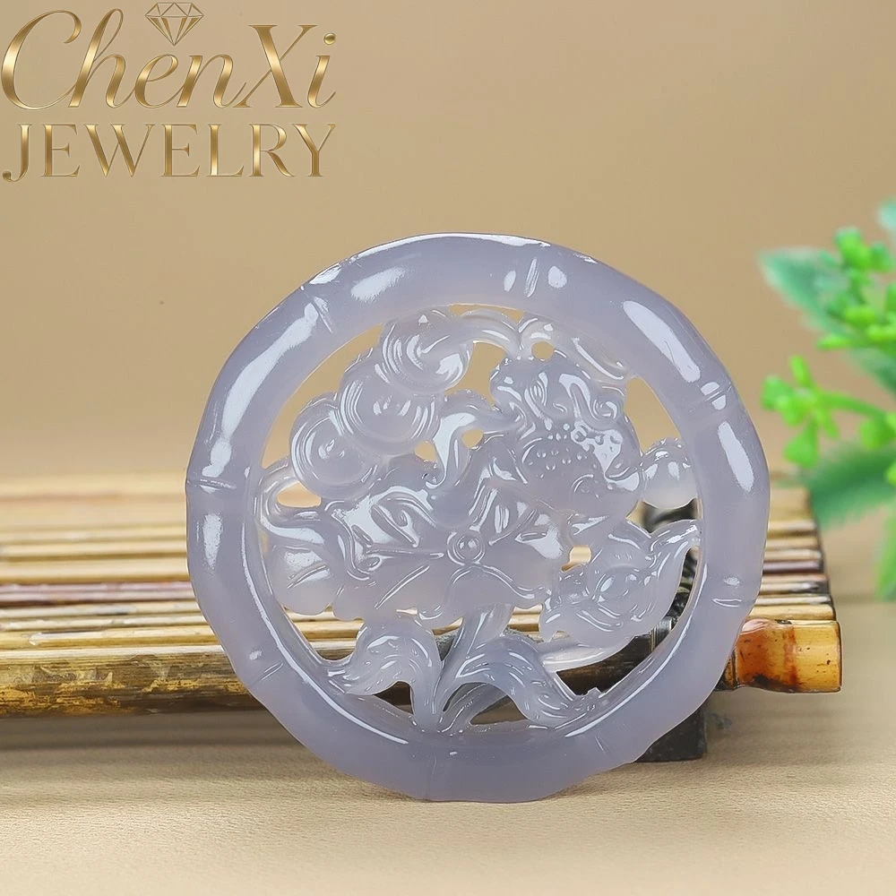 Natural Hetian Jade Lotus Flower Double-Sided Hollowed-Out Pendant Luxury Quality Fashion Fine Jewelry Amulets And Mascots Gift