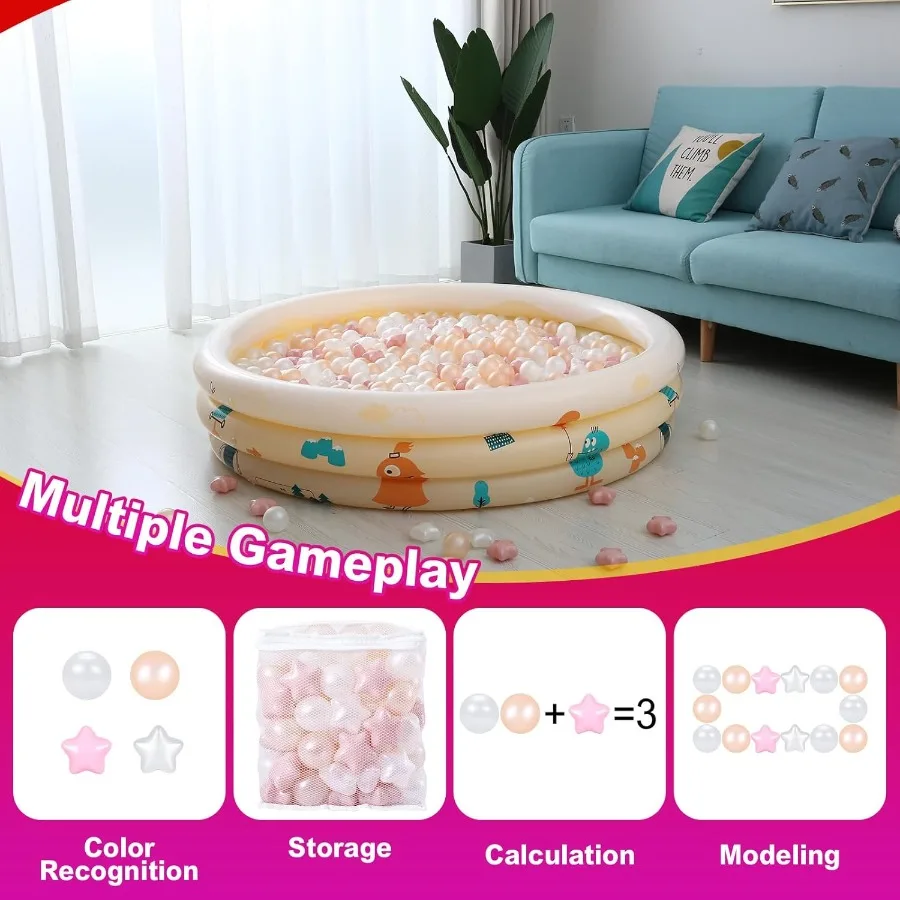 Bola pit bolas 100 peças, formas de estrela para bebês crianças cercadinho bolas de plástico para bebês piscina de bolinhas filhote de cachorro playballs