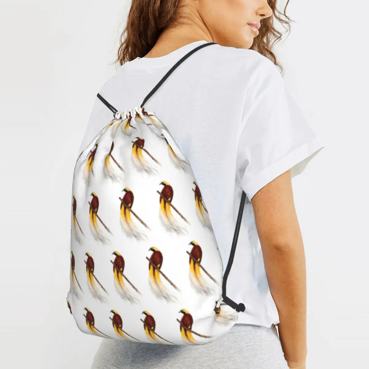 Raggiana Bird-of-Paradise (Paradisaea Raggiana) Rucksäcke, multifunktionale Tasche mit Kordelzug, Tasche für Kleinigkeiten, Büchertaschen, Reisetaschen