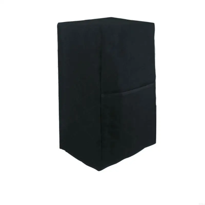 

Q0KA Juicer Dust Cover With Soundproof Design Practical Storage Pocket Black Quilted Fabric Kitchen Appliance Cover