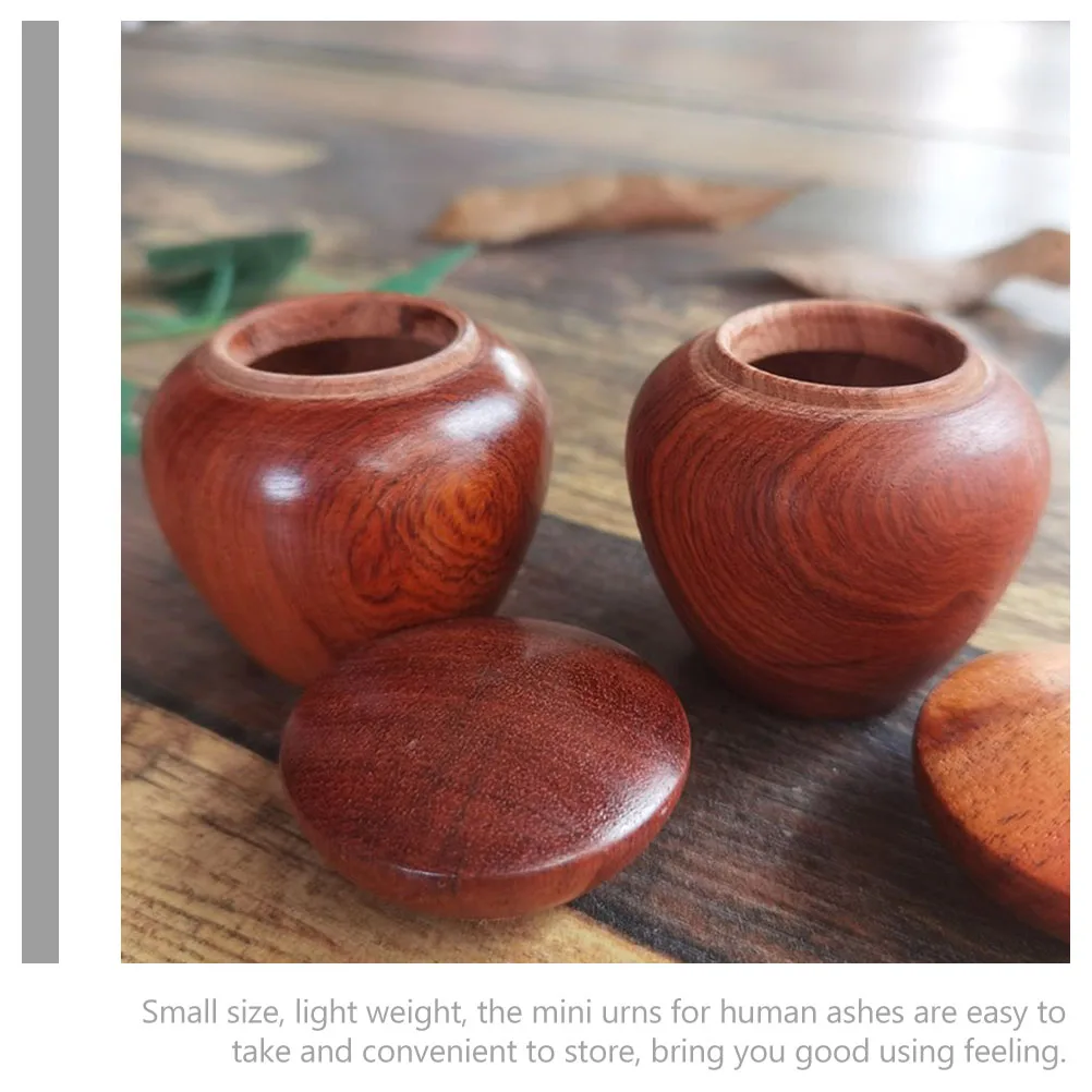

2pcs Small Wooden Premium Cremation Keepsake Human Mini Portable Pet Urn Lightweight Long Lasting Memorial Wood Ash Urn Keepsake