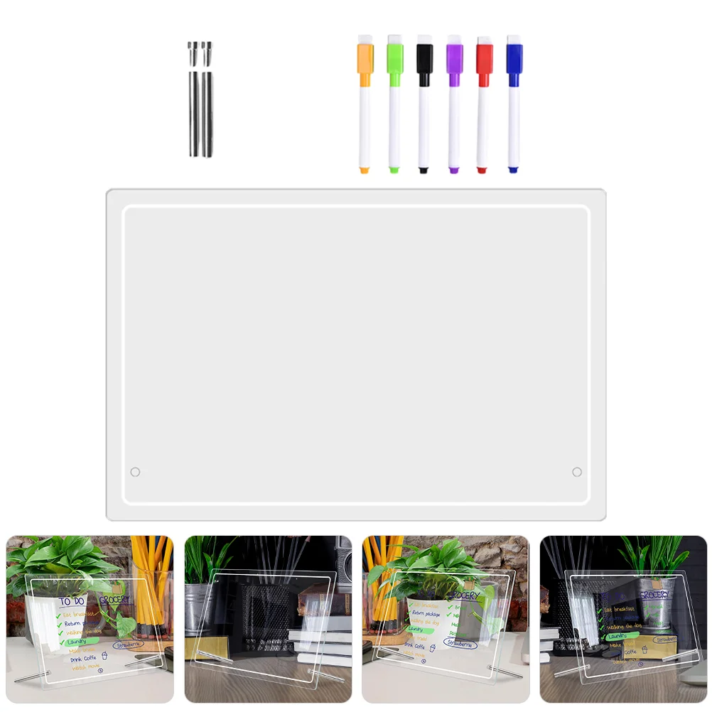 Transparent Message Writing Board Portable Desk Acrylic Daily Planner Decorative Note Desktop Dry Erase Planning Whiteboard