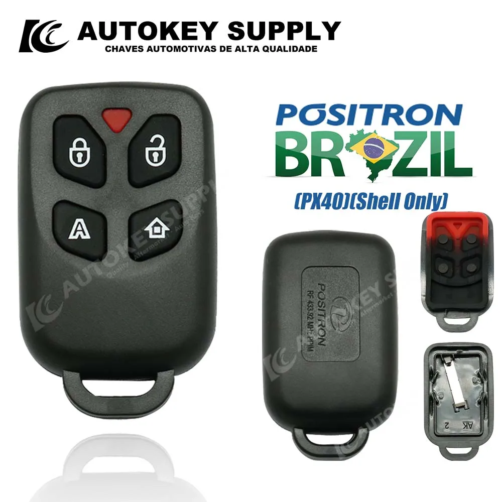 Autokeysupply AKBPS103 Px40 Shell Burglar Alarm 4 Button Control With Battery Clip For Positron Flex