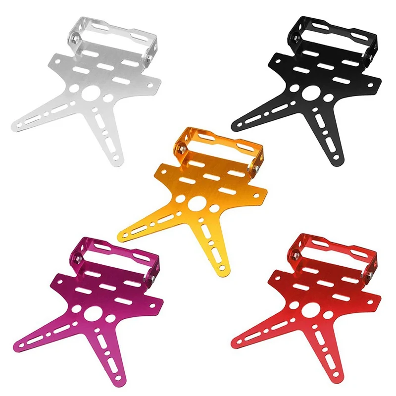 Electroplate Aluminum Alloy Motorcycle Rear License Plate Frame Motorbike Scooter Number Plate Holder 5 Colors