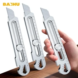 BAIHU Utility Knife SK5 Steel Blade Retractable Sharp Cut Paper Fabric Film Foam Board Wood Rubber Plastic