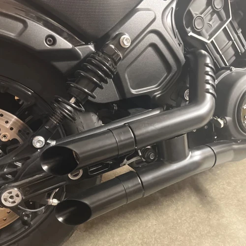 Imagen 2 del producto Sistema de escape sin cordones, silenciadores cortos GP con silenciador DB Killer para Indian, Scout Bobber Sixty Rogue Twenty 2015-2023