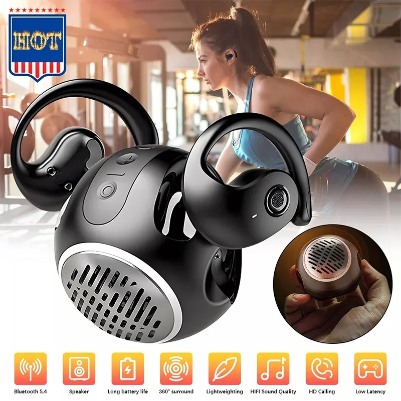 2-in-1 Open Bluetooth Earphones JM13 OWS Wireless Headphones HD Call JM13PRO Subwoofer Speaker Bluetooth 5.4 Headsets