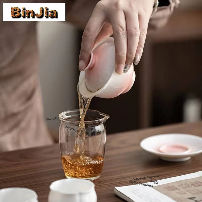 Gradient Ramp Gaiwan Handmade Anti-scald Tea Tureen Household Tea Bowl with Lid Kit Tea Maker Cover Bowl Tableware Collection