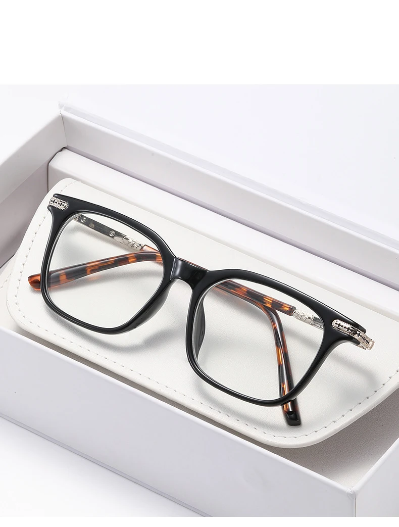 Photochrome Sonnenbrille mit schwarzem Rahmen, europäische und amerikanische Schildpattfarbe, Anti-Blaulicht-Myopie-Brille 6160 – Detail 11