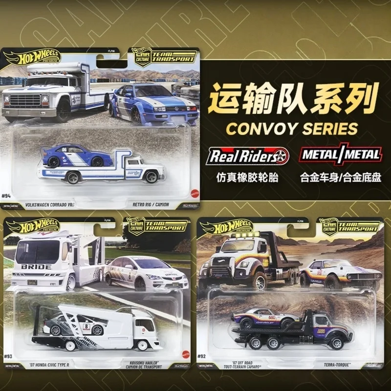

Hot Wheels Premiums Car Cultures FLF56 Honda Civic Volkswangen Corrado Camaro Team Transport Die-Cast Car Model Collection