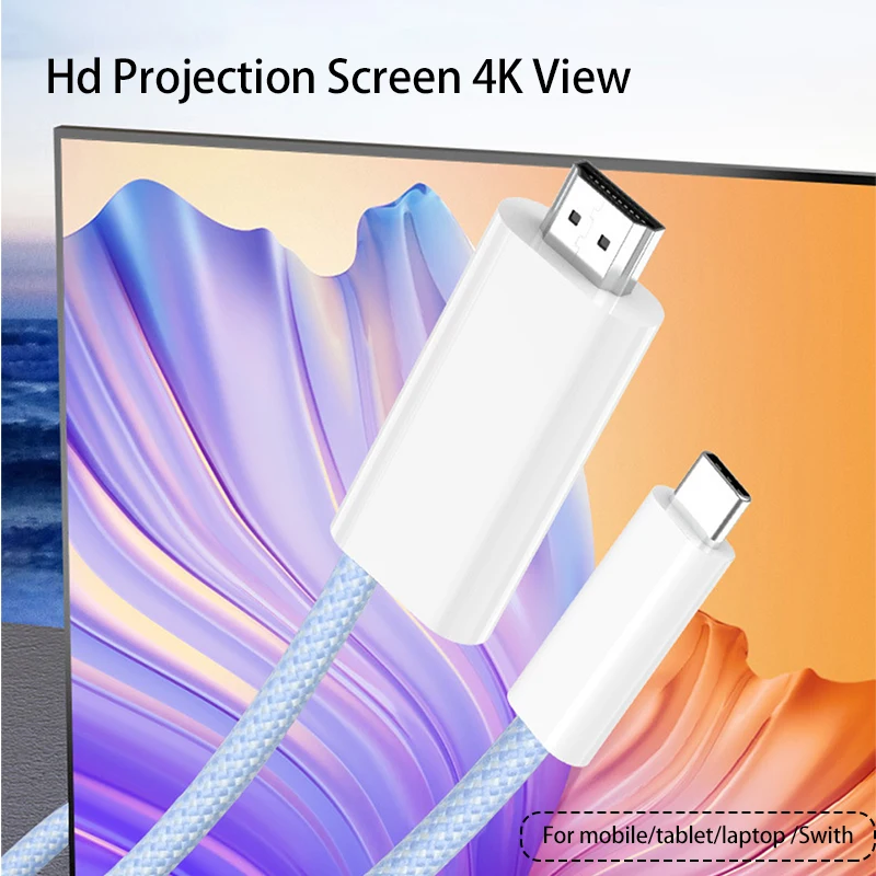 Kabel typu C do HDMI 4K 1080P z portem ładowania 100W PD do laptopa iPad Pro Samsung Galaxy S24 S23 USB USB C do Hdmi 2.1