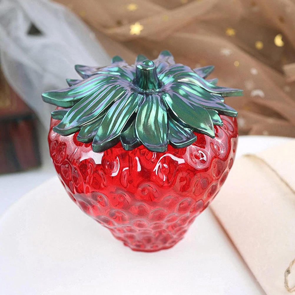 

Strawberry Mold Silicone Fruit Jar Molds with Cover Holder Diy for Resin Epoxy Silica Gel Pot