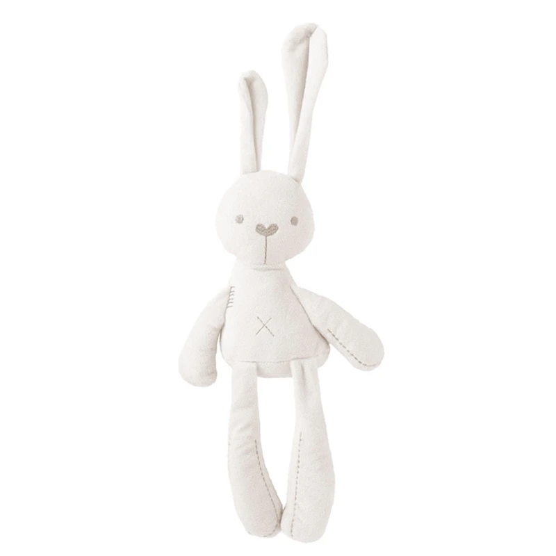 Natural Cotton Appease Bunny Toy for Doll for Baby First Stuffed Animal Friend Sleeping Buddy Newborn Photo Prop Pink Wh