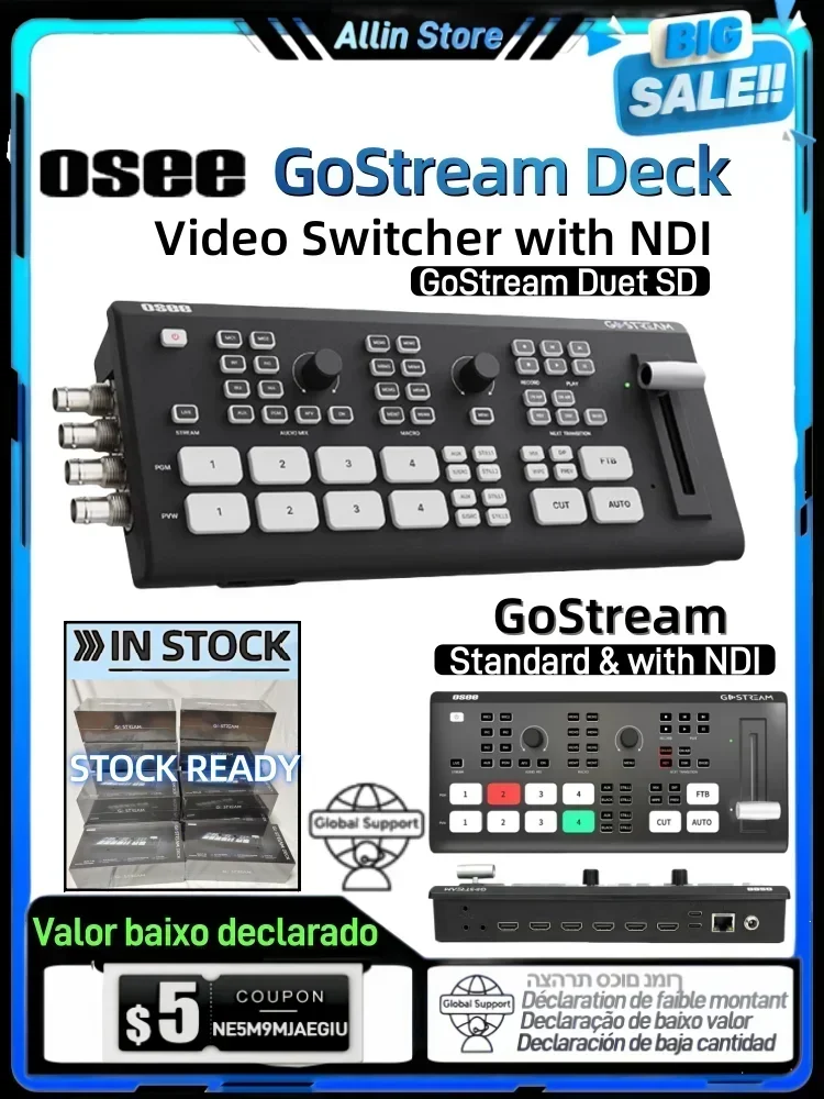 Osee GoStream Deck HDMI Pro Live Streaming Multi Camera Video Mixer Switcher مع NDI_Updatable