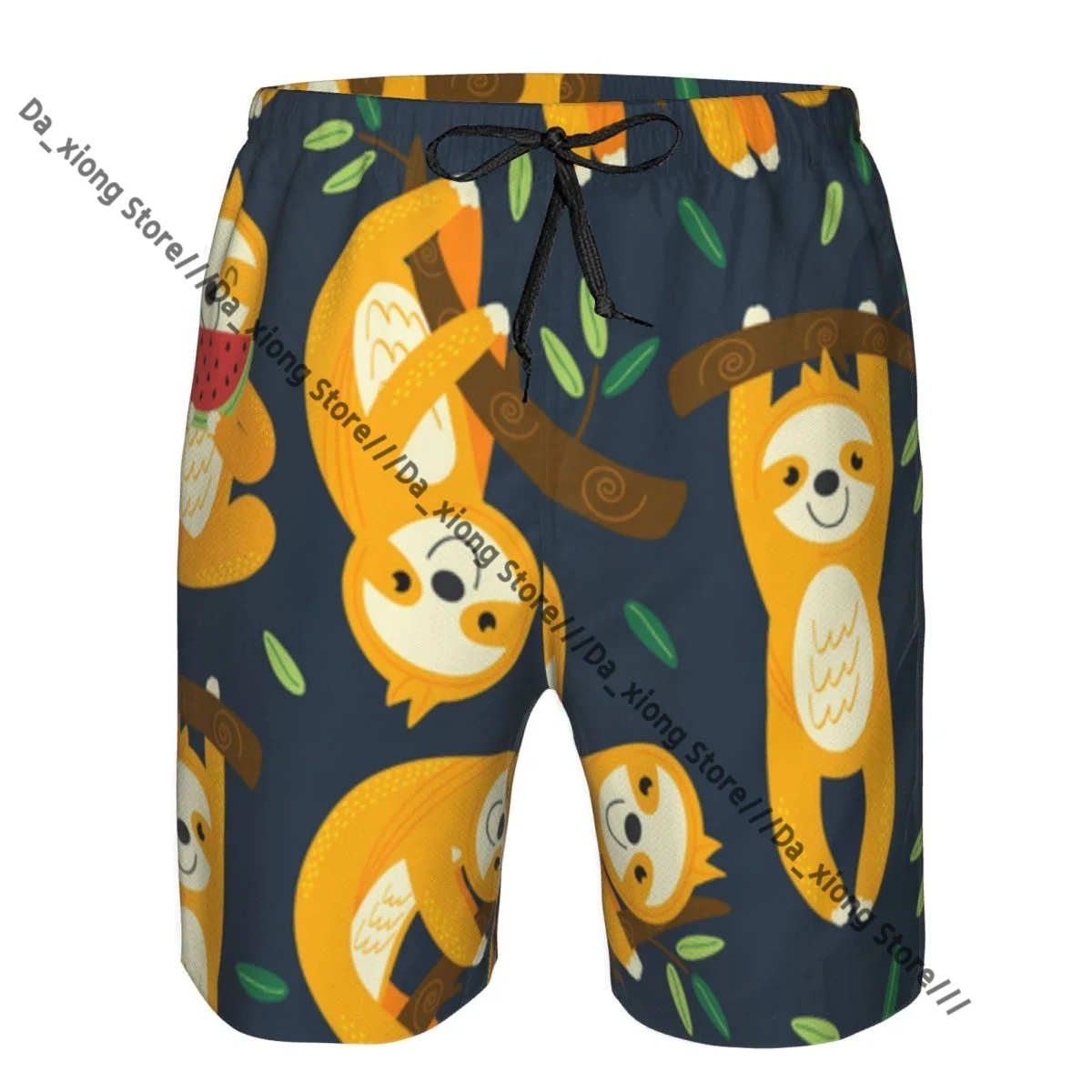 남자 해변 짧은 빠른 건조 수영 트렁크 재미 있은 나무늘보 그림 수영복 수영복 수영복 반바지