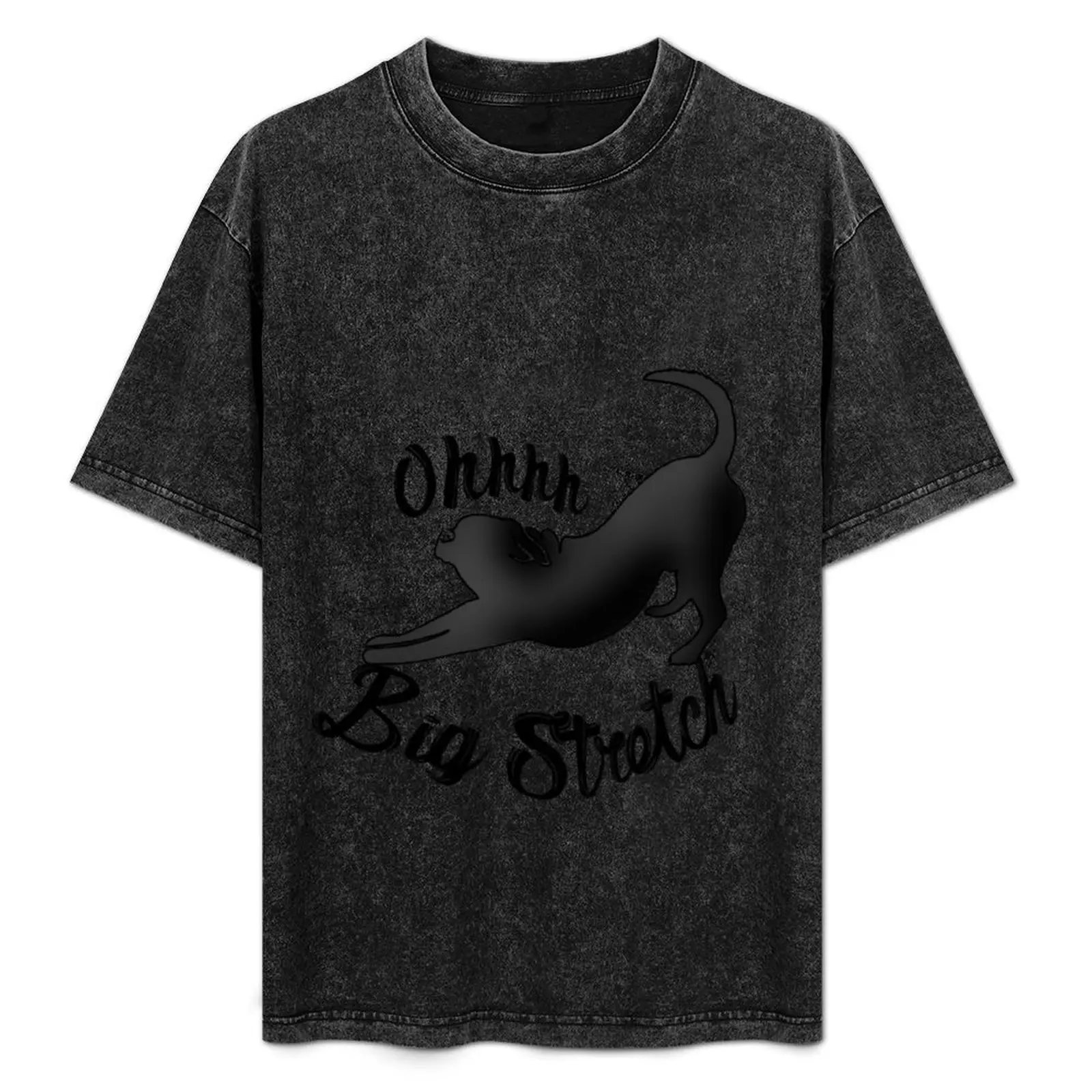 

Ohhh Big Stretch (black dog) T-Shirt Festive Simple T-Shirt