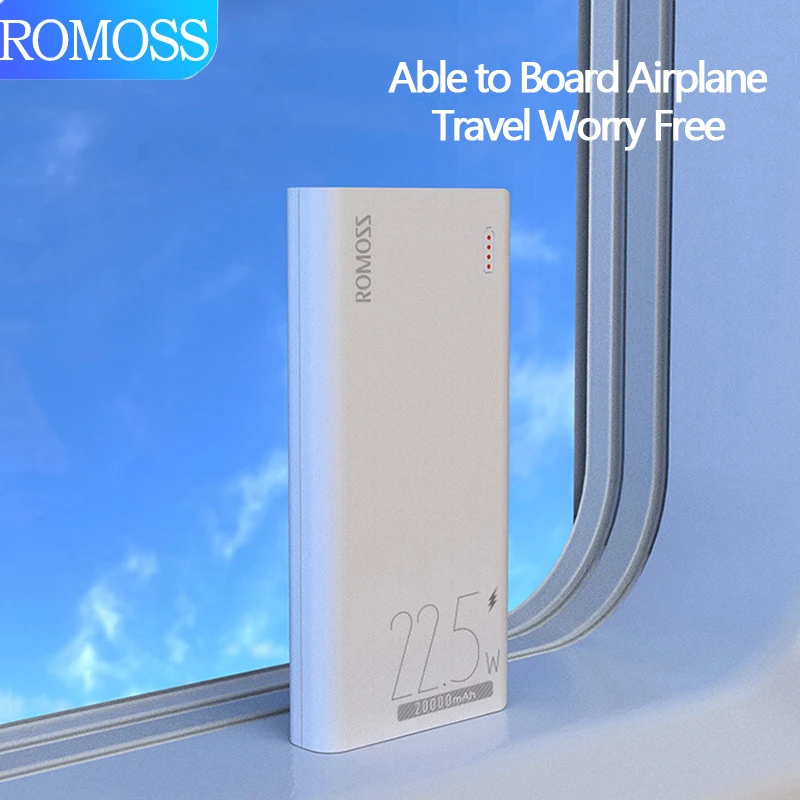 

ROMOSS 22.5W 20000mAh Power Bank PD Fast Charging Powerbank Portable External Battery Quick Charger For iPhone 14 Laptops Xiaomi
