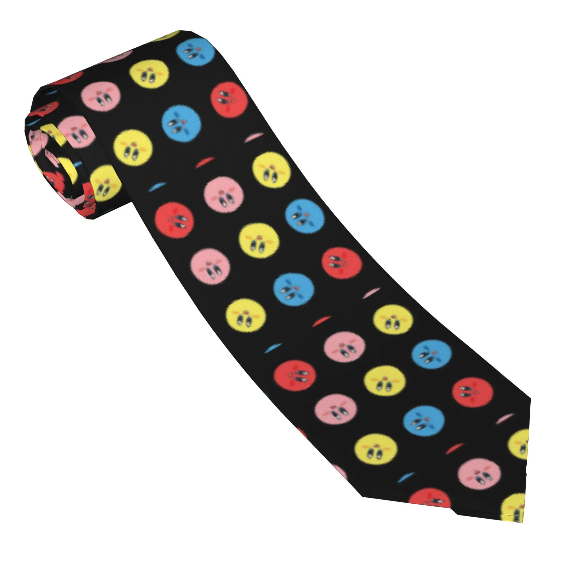 Rolling Kirby Pattern Neckties Men Women 8 cm Neck Tie  for Mens Shirt Accessories Gravatas Wedding Accessories Cosplay Props