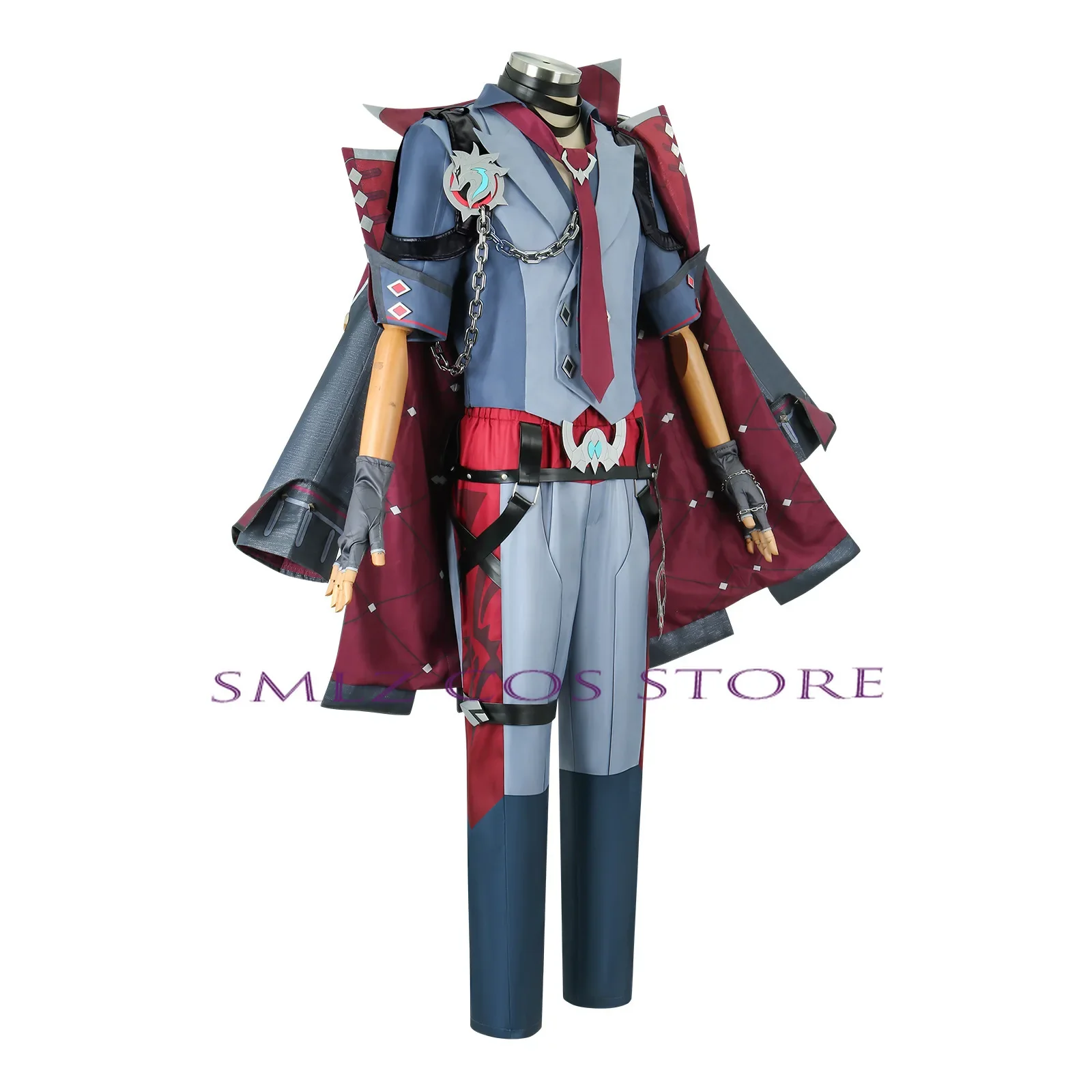 Duke Wriothesley Cosplay Game Impact rouge Costume uomo Traveler Uniform Cloak Top Pants parrucca Suit Party gioco di ruolo abbigliamento