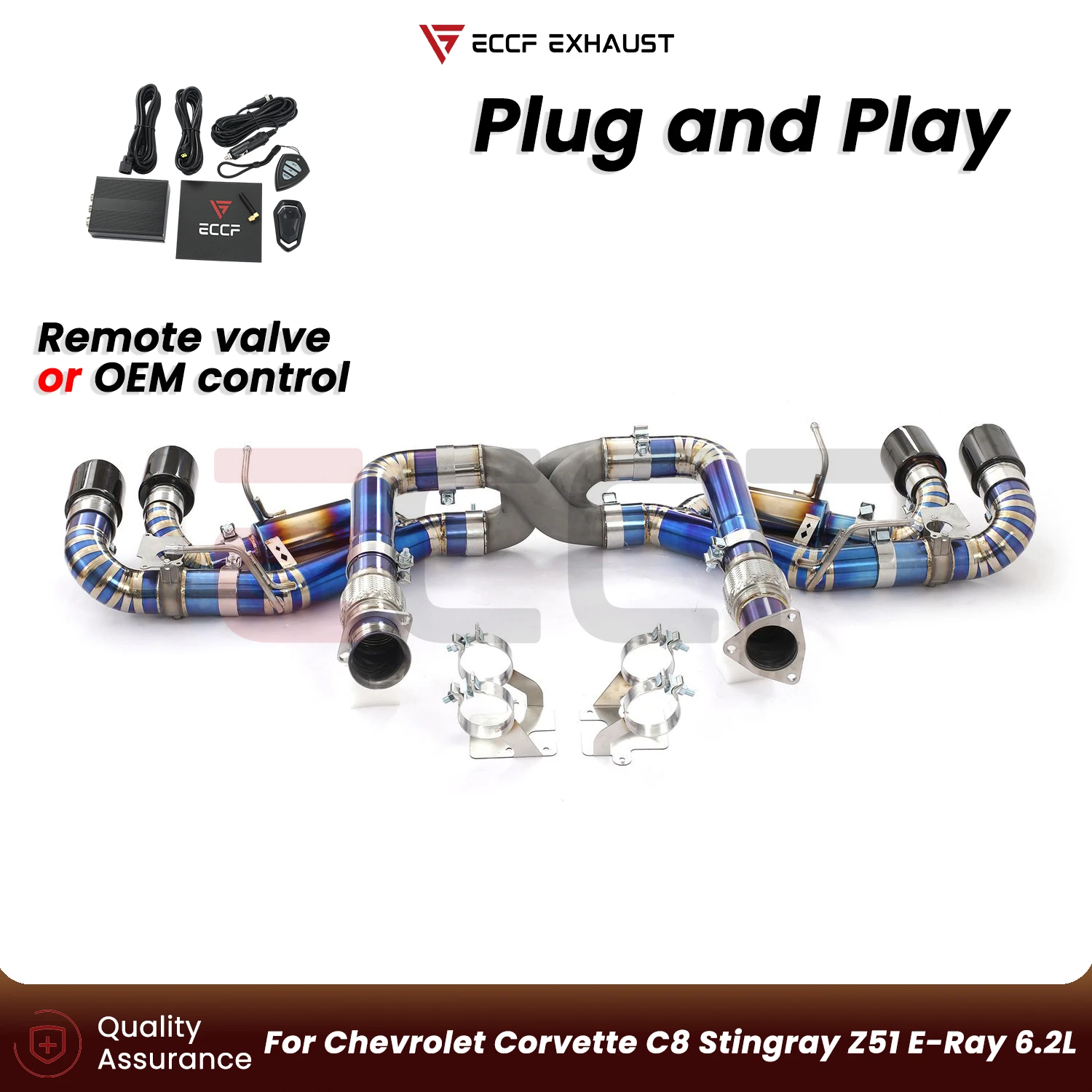 Sporty Titanium Catback Exhaust with Z-pipe For Corvette C8 Stingray Z51 E-Ray 6.2L Plug and Play Performance Upgrade