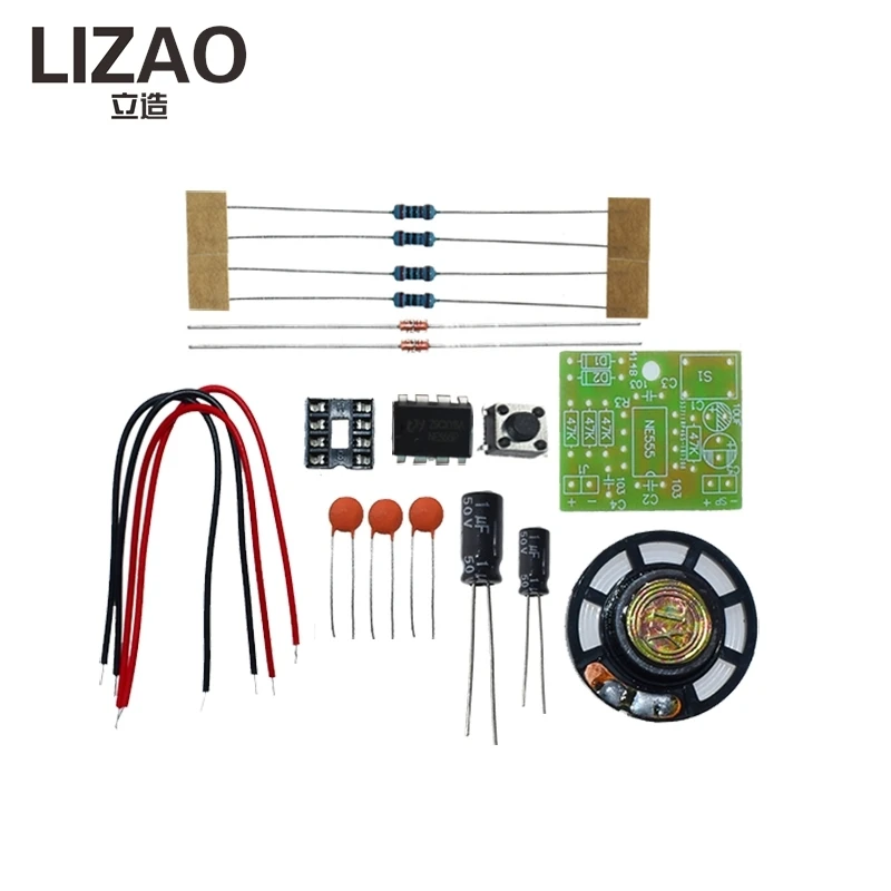 LIZAO NE555 Ding-Dong Doorbell DIY Kit, Electronic Training Assembly Parts for Digital Doorbell Making