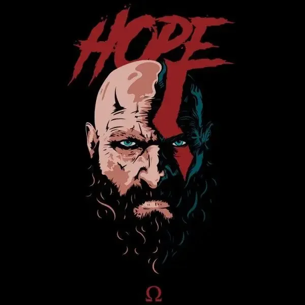 Blood Word Hope God of War Kratos T Shirt New 100% Cotton Short Sleeve O-Neck T-shirt Casual Mens Top Harajuku Streetwear