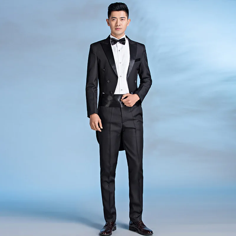 LE362New Men's Tuxedo Magic Show Conductor Costume Bel Canto Singer Performance Costume Jazz Suit