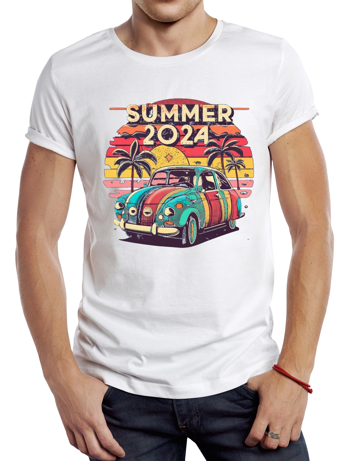 

FPACE Vintage Stay Cool Christmas Beatle Car Men T Shirt Casual Male Tops Hipster Retro Summer Beach Classic Car Printed Tee