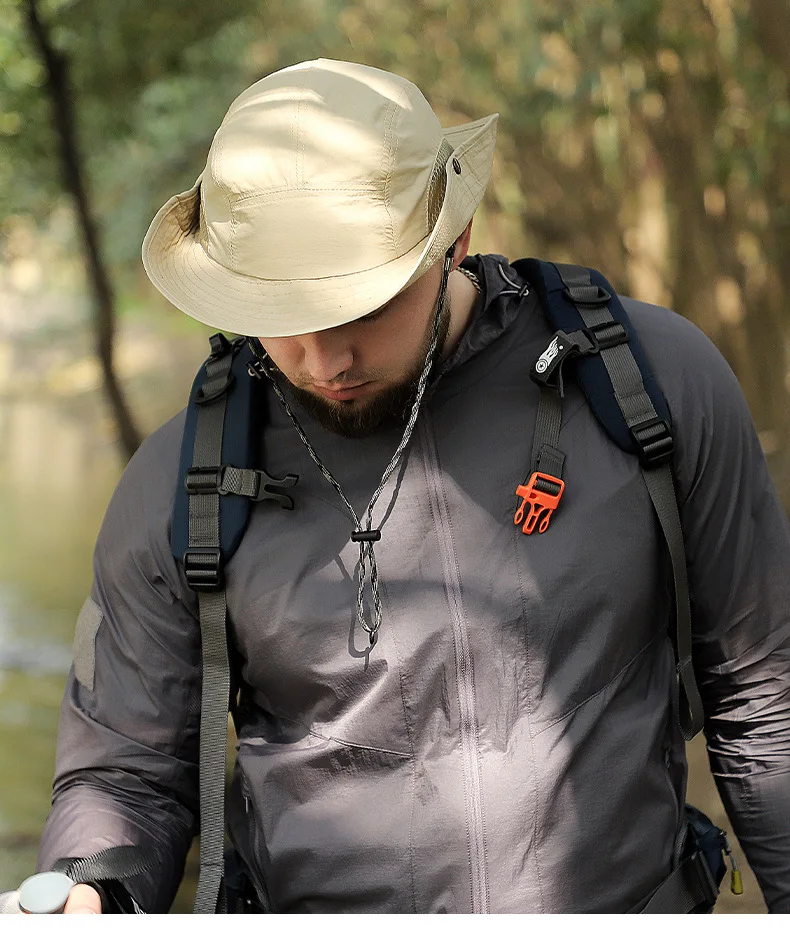 Cappello A Secchiello Da Uomo Pescatore – Tesa Oversize In Maglia Asciugatura Rapida – Leggero E Traspirante – Taglia 60-65 Cm (Kaki) - 3