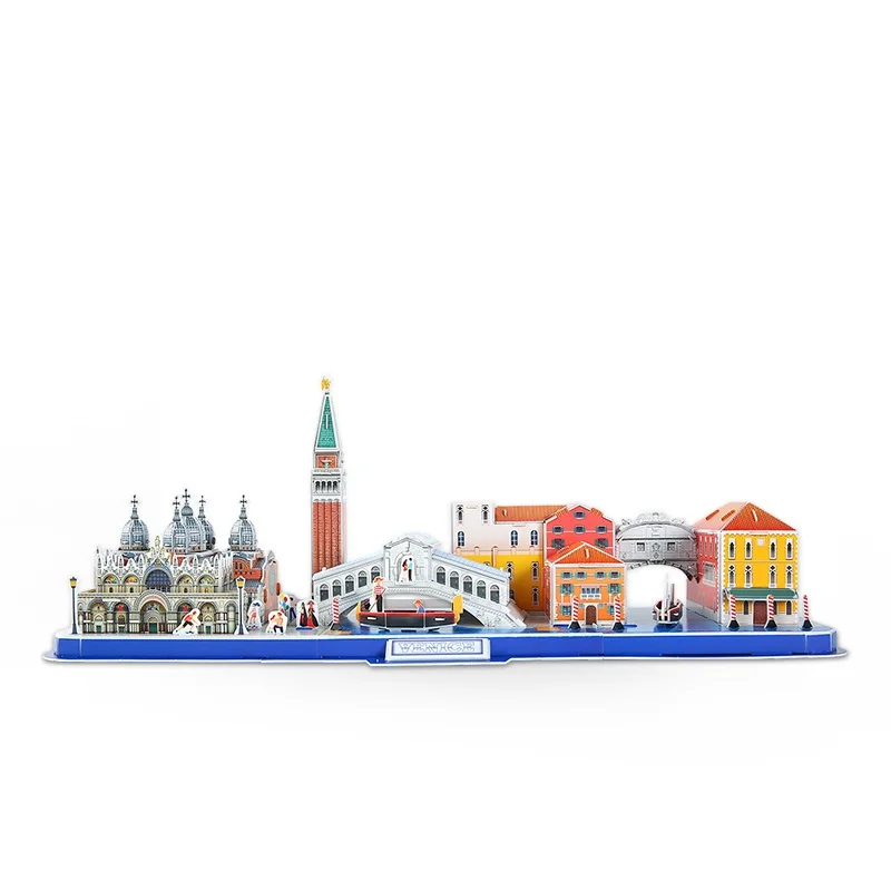 Italy Venice City Line Scenery Famous Build 3D Paper EPS Card Puzzle Building Model Toy Great Architecture Boy Girl Travel Gift