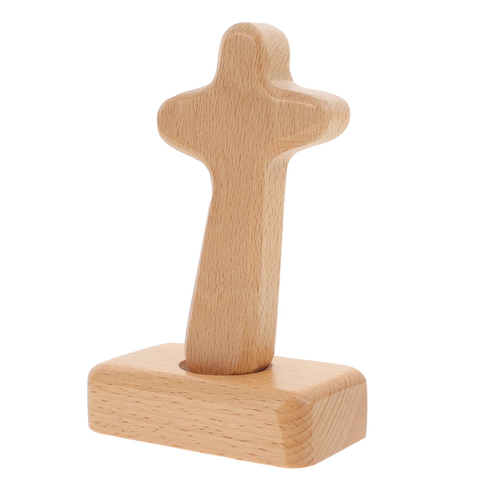 

1Set Wood Cross Ornament Exquisite Cross Shaped Decor Fine Craftsmanship for Living Room Bedroom Desktop Display