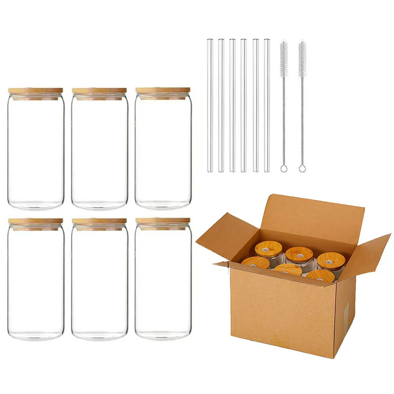 

Drinking Glasses with Lids and Straw Beer Glasses Glass Coffee Cups with Bamboo Lids for Coffee Bar Accessories Gifts