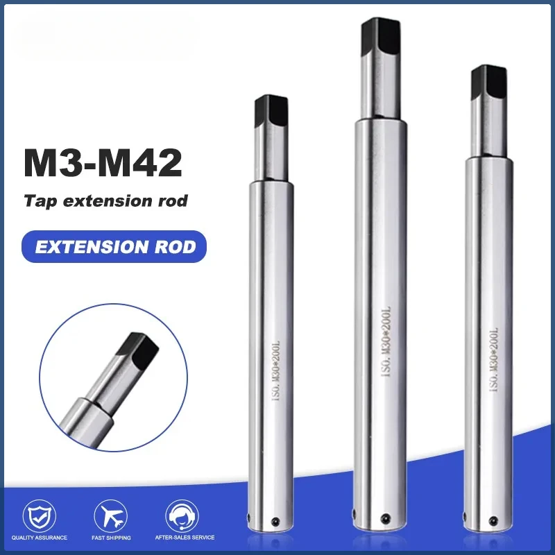 

M3m4m5m6m8m12m14m16m20m30 Square Inner Hole Tap Extension Rods Machine Use Sleeve Extension Rod Tools 65Mn