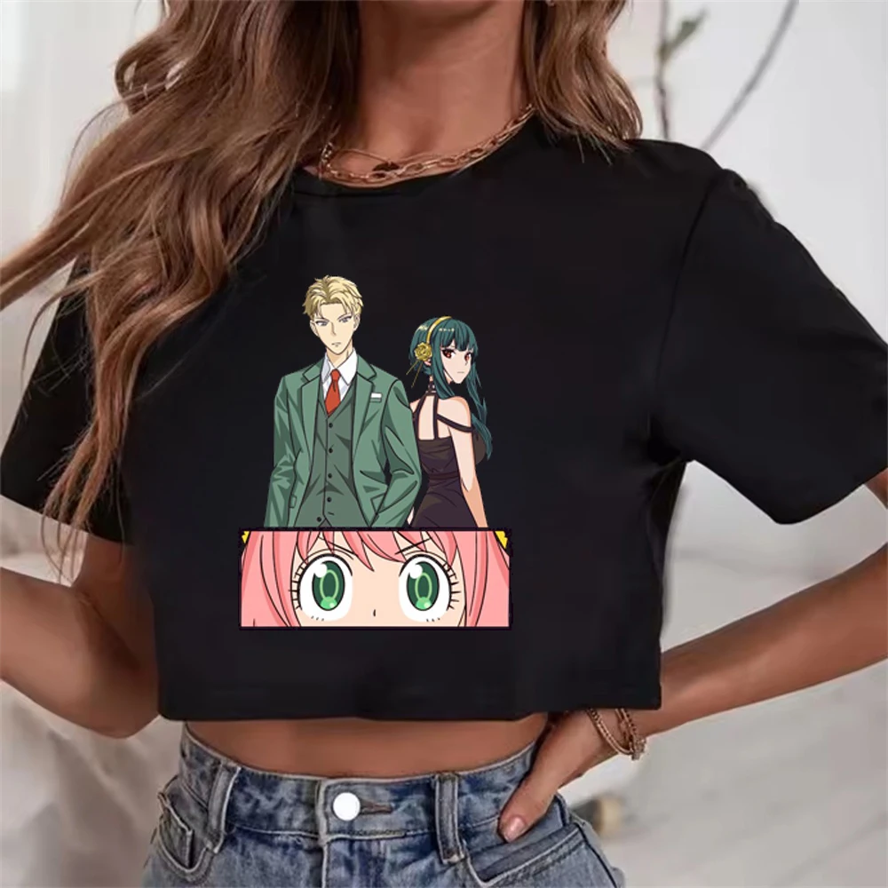 Spy x Family crop top girl y2k manga kawaii funny alternative  top tees jojifuku funny scene