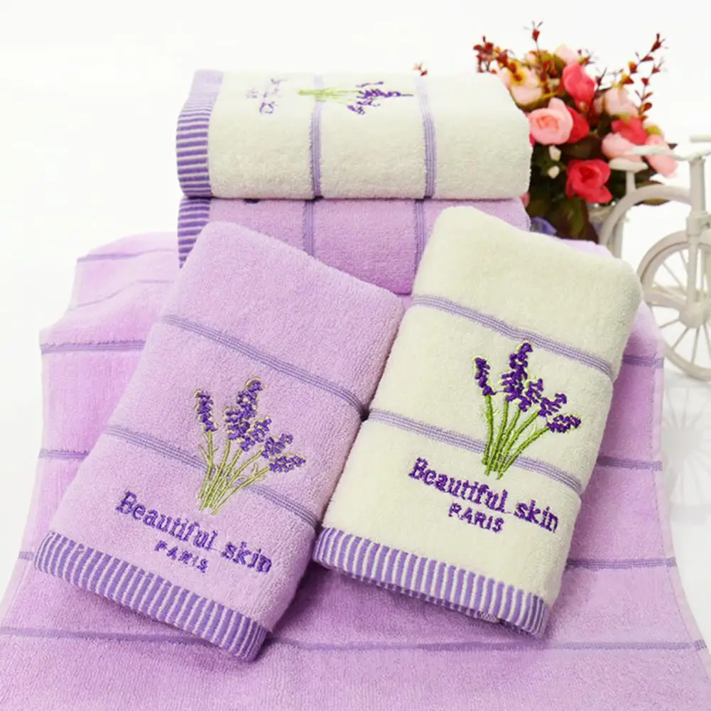 

Excellent Washcloth Soft Wiping Washable Lavender Pattern Face Hair Towel Washcloth