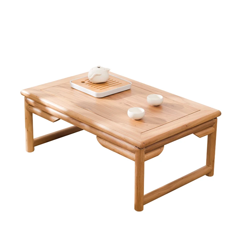 

Japanese tatami coffee table, bay window solid wood table, balcony, Chinese style, old elm tea ceremony