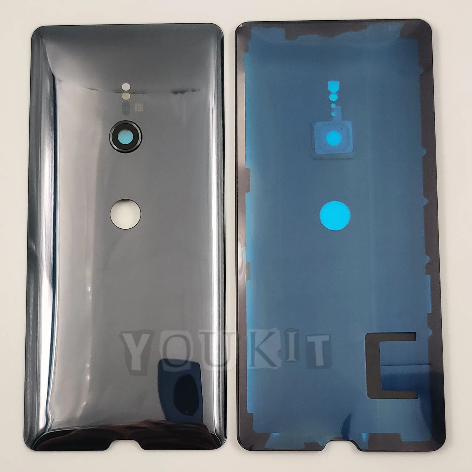 A+++ Gorilla Glass Back Lid Door Dla Sony Xperia XZ3 Twarda pokrywa baterii Obudowa tylnego panelu Obudowa z klejem do obiektywu aparatu