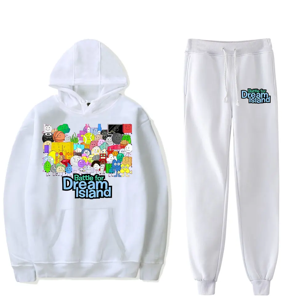 Jacknjellify BFDI Battle For Dream Island Jogger กางเกงชุด Merch Pullovers ผู้หญิงผู้ชายแฟชั่นลําลองเสื้อแขนยาว