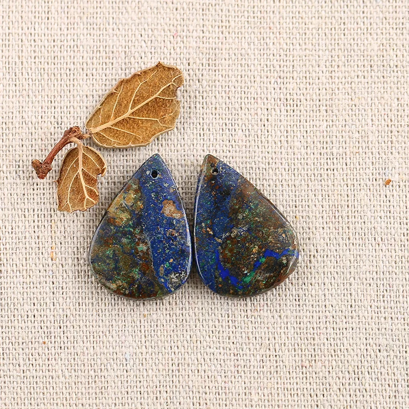 B&F Blue Azurite  Earring Beads for Jewelry Making, Handmade Natural stone beads, Stones for jewelry Making Supplies