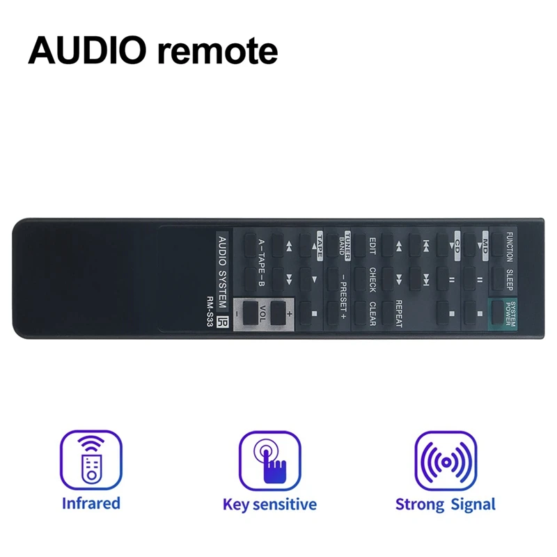 RM-S33 Remote Control For Sony Audio System HCDH801 MHC701 MHC-701 MHC-801 MHC-S30 MHC801 MHCS30 STD777ES