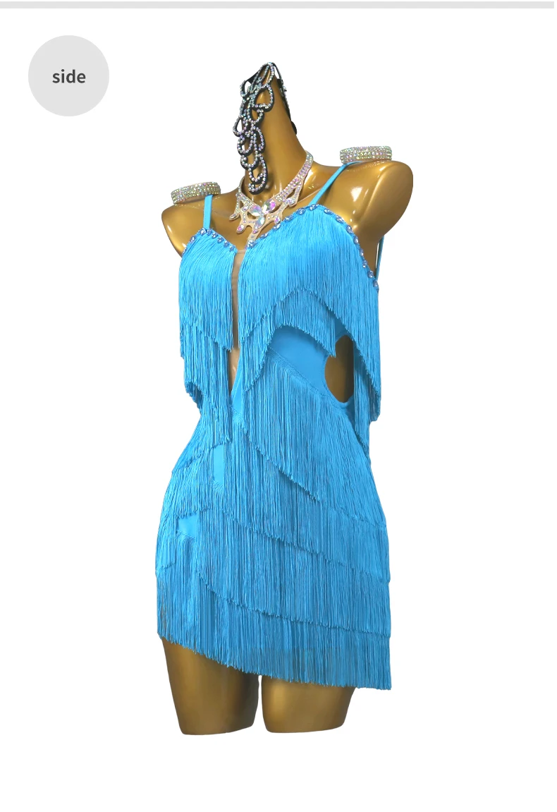 Abendkleid für Mädchen, elegantes Partykleid 2026, neues Tanz- und Abschlussballkleid, kurzer Rock, lateinamerikanische Tanzkleidung, Wettbewerbskostüme, Damen-Abschlussball-Outfits – Detail 9