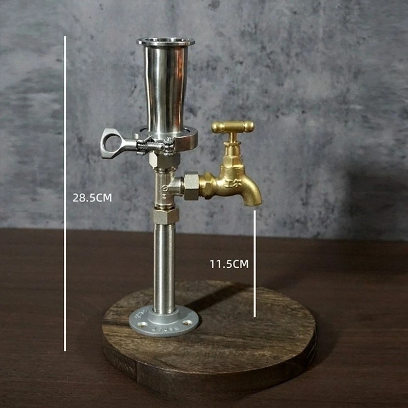 304 Stainless Steel Wine Dispenser Rack, Industrial Style Liquor Decanter for Bar & Coffee Shop