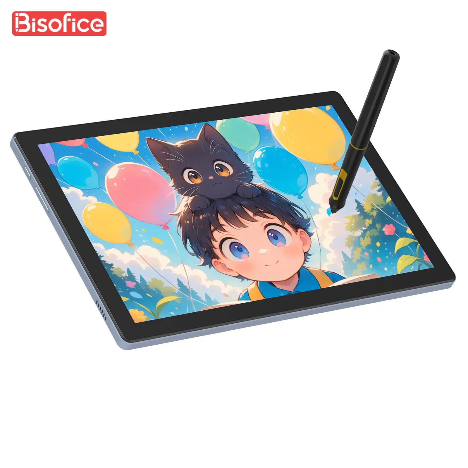 BOSTO BT-101A Portable Graphics Drawing Tablet 10.1 Inch IPS Screen Display with Finger Touch Anti-glare Digital Art Drawing Pad