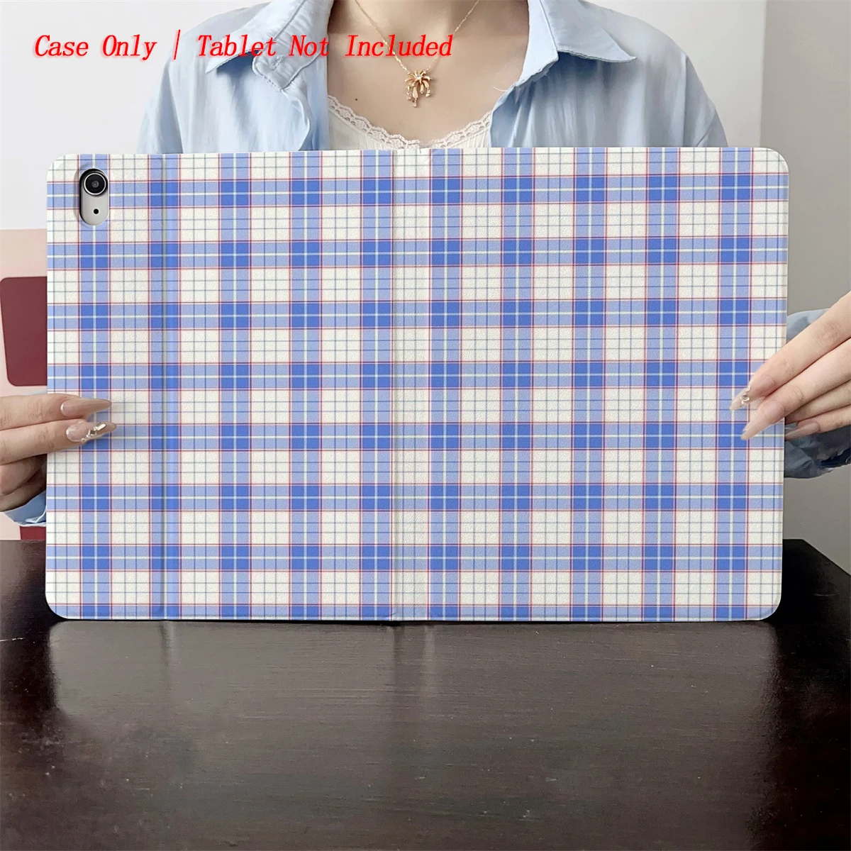 

2025 Blue and White Checkered pattern Print - Suitable for multiple Apple tablet computer cases such as iPad/iPad pro/iPad air