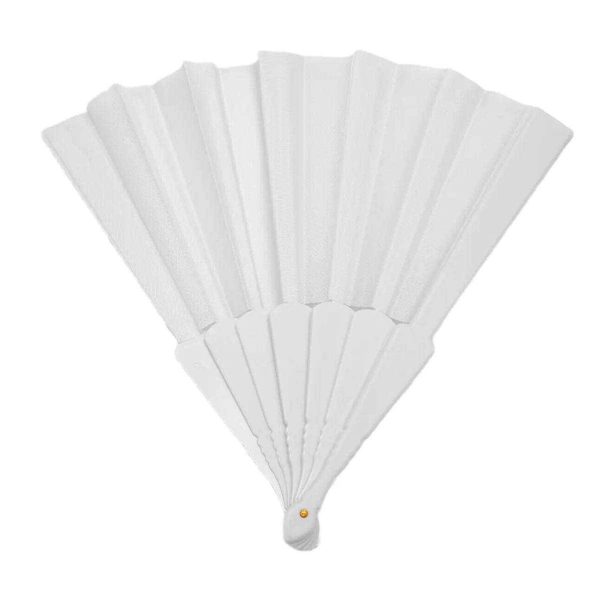 AD11 Ручной складной веер из пластиковой ткани для женщин и мужчин, белый