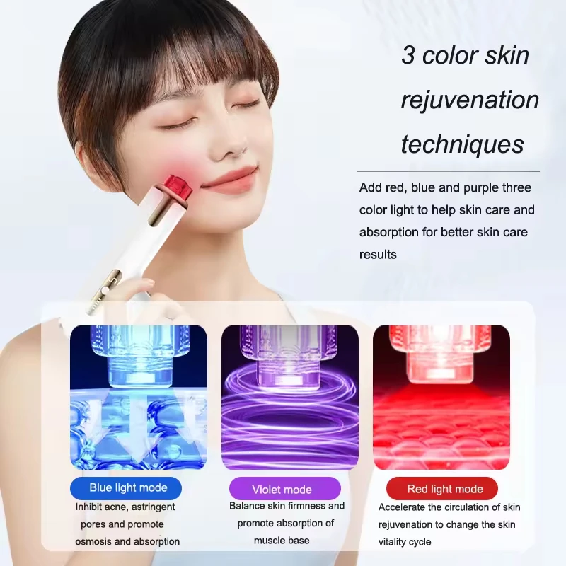 

Facial Nano Essence Infusion Beauty Meter with Microcrystalline Technology EMS Red and Blue Light Facials