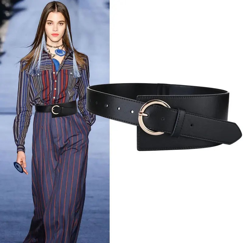 Genuine leather waist seal women's fashionable versatile decoration with skirt jumper jacket wide belt female models waist belt