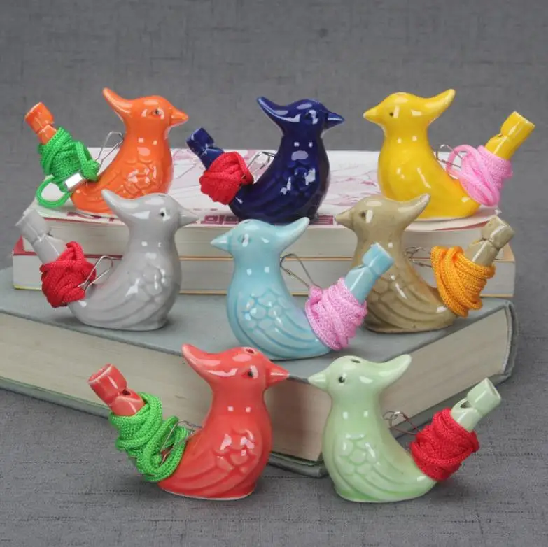 100pcs Bird Shape Whistle Children Ceramic Water Ocarina Arts And Crafts Kids Gift Toys For Many Styles ni30