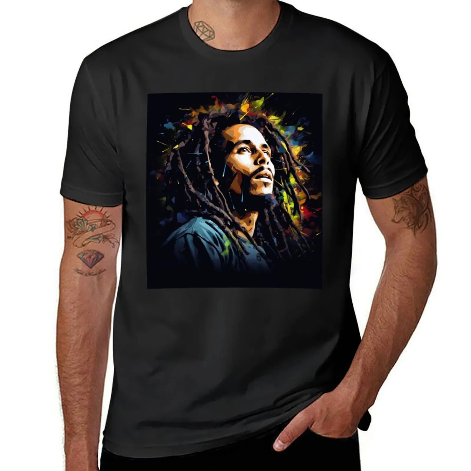 

Bob Marley T-Shirt blue lock tees valentines clothes t shirt men