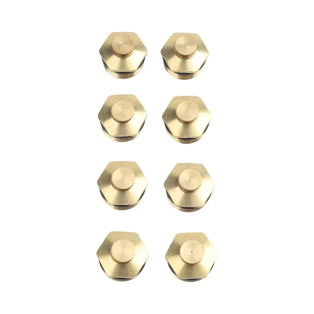 8x Brass Sprinkler Heads with 360 Degree Adjustable Nozzle for Garden Irrigation and Lawn Watering Compatible with Most Systems